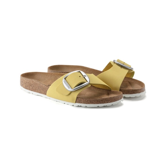 Anthropologie x Birkenstock Madrid Big Buckle Nubuck Leather Sandals Popcorn - Picture 6 of 12